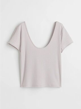 NWT H&M Ribbed Scoop Neck Short Sleeve Baby Tee - lilac
